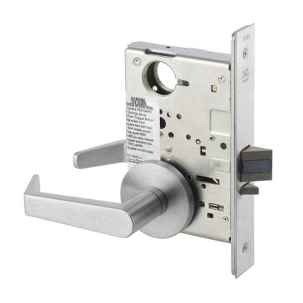 Accentra (Yale) AUR8808FL-626-LC Classroom Mortise Lock, Less Cylinder, Satin Chrome Plated