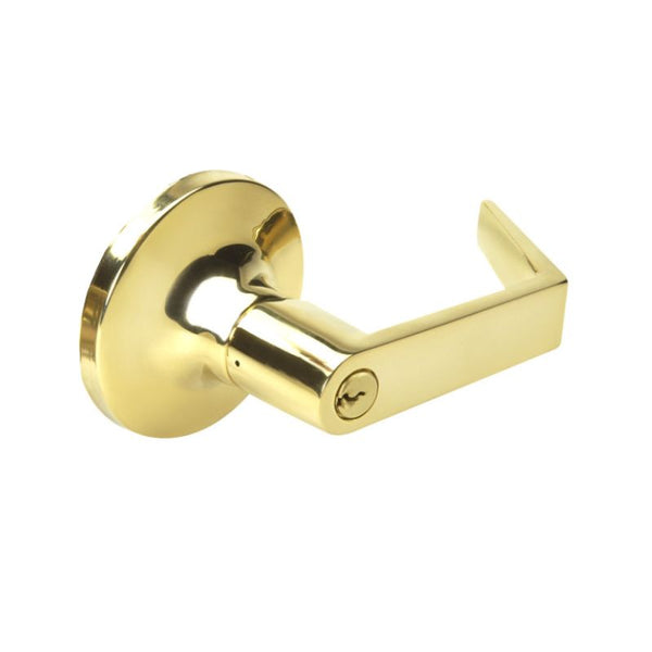 Accentra (Yale) AU546F-2802-605 Exit Device Rose Lever Trim, Classroom (08), Schlage "C" Keyway, Bright Brass