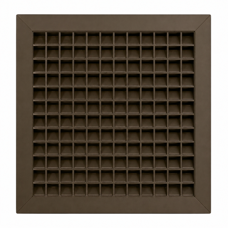 Air Louvers 1900ASG-12x12-BZ Fire-Rated Security Door Louver Adjustable with Security Grille Mineral Bronze Material