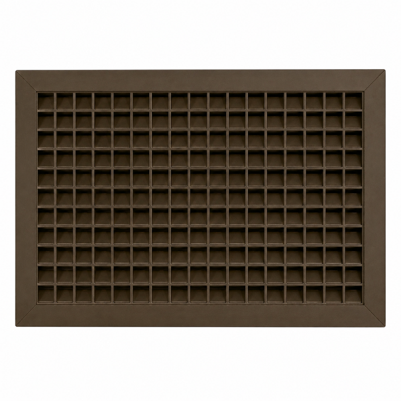 Air Louvers 1900ASG-18x12-BZ Security Door Louver Fire-Rated Adjustable with Security Grille Mineral Bronze Material