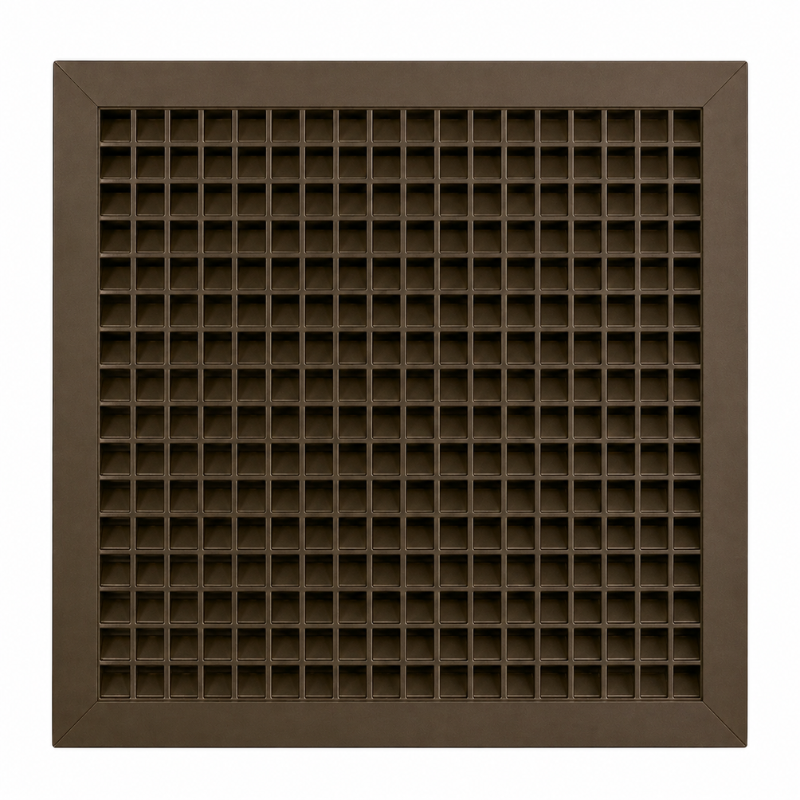 Air Louvers 1900ASG-18x18-BZ Security Door Louver Fire-Rated Adjustable with Security Grille Mineral Bronze Material
