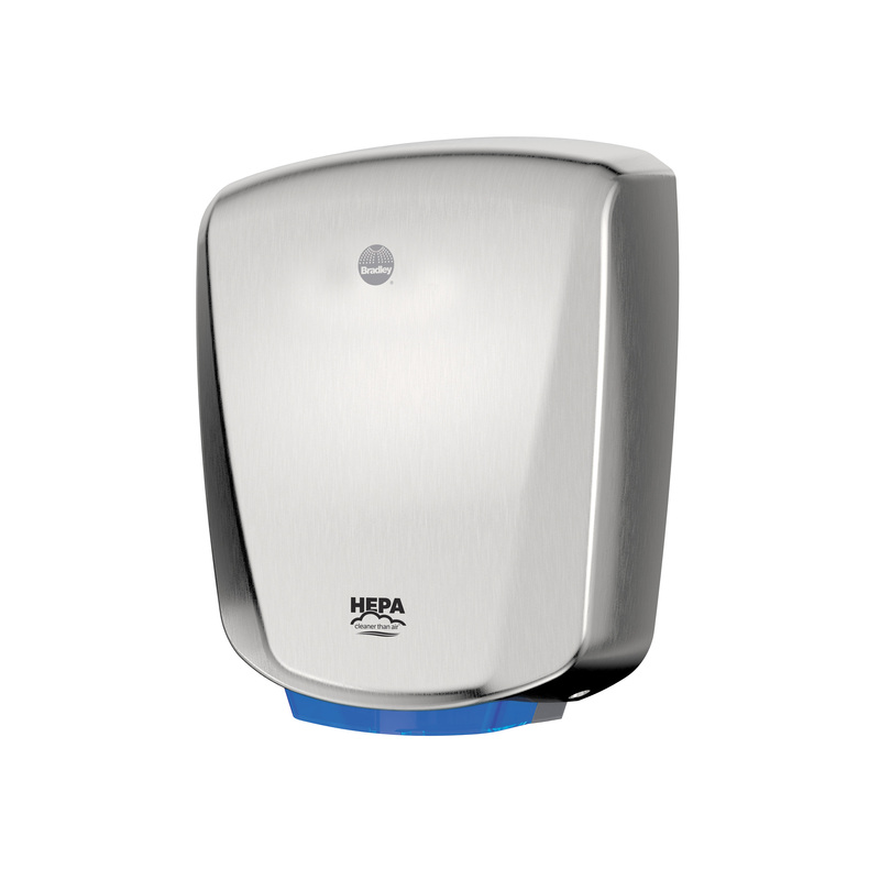 Bradley 2923-287401 Aerix surface-mounted high-speed hand dryer, stainless steel with curved cover