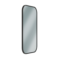 Bradley 7B1-0018360 Elvari Series frameless mirror, 18"W x 36"H, black rounded-corner edge