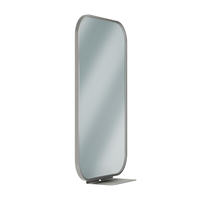 Bradley 7B1-2018300 Elvari frameless mirror with shelf, stainless steel, rounded corners, 18"W x 30"H