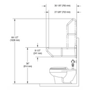 Bradley 8370-107 Heavy Duty Swing Up Grab Bar, See Dim Dwg, Satin Stainless Steel