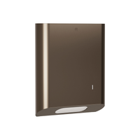 Bradley 2B1-11-BZ Elvari surface-mounted towel dispenser, bronze finish, curved front, bottom dispensing slot