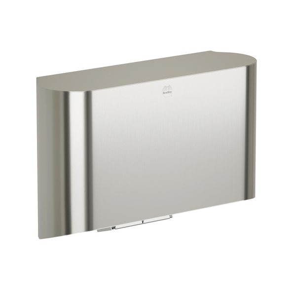 Bradley 2B4-2114900 Elvari surface-mounted hand dryer, BS brushed stainless steel with curved sides