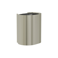 Bradley 3B1-1136-BN Elvari surface-mounted waste receptacle, brushed nickel finish, large-capacity curved front