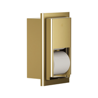 Bradley 5B2-000000 Elvari recessed toilet tissue dispenser in brushed brass finish, medium-capacity roll holder
