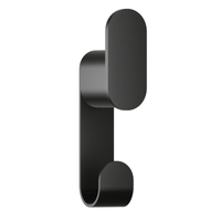 Bradley 9B1-110200-BB Elvari double robe hook, black brushed finish with rounded rectangular backplate