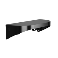 Bradley 7B2 Elvari Series matte black 5"x12" shelf with hooks and radiused sides