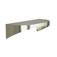 Bradley 7B2-0051800 Elvari Series stainless steel wall shelf, 5"x18", radiused sides, satin finish