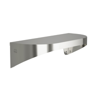 Bradley 7B2-0051800 Elvari Series stainless steel wall shelf, 5" x 18", radiused sides, polished finish
