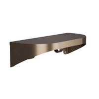 Bradley 7B2 Elvari Series bronze shelf, 5"x12" with hooks and radiused sides, wall-mounted