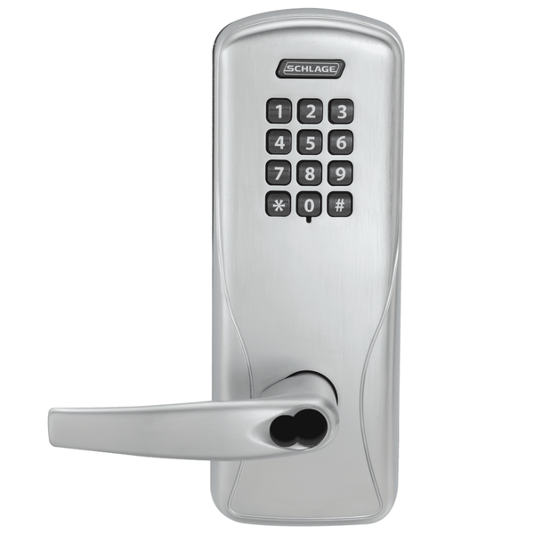 Schlage Electronics CO100CY70-KP-ATH-J Classroom/Storeroom Electronic Cylindrical Keypad Lock, FSIC Prep Less Core - US26D-626 Satin Chrome