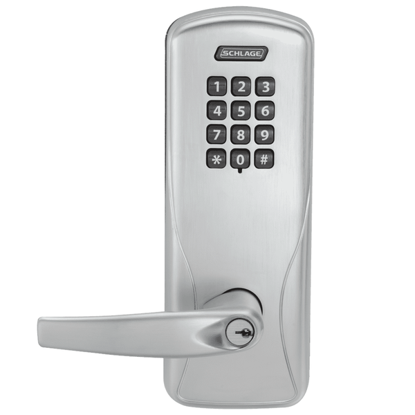 Schlage Electronics CO100CY70-KP-ATH-P Classroom/Storeroom Electronic Cylindrical Keypad Lock, Schlage "C" Keyway Keyed Random - US26D-626 Satin Chrome