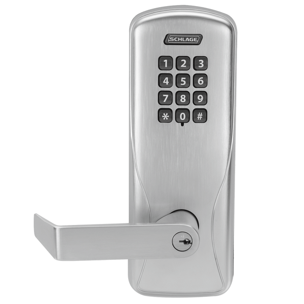Schlage Electronics CO100CY70-KP-RHO-P Classroom/Storeroom Electronic Cylindrical Keypad Lock, Schlage "C" Keyway Keyed Random - US26D-626 Satin Chrome