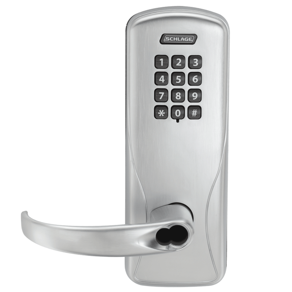 Schlage Electronics CO100CY70-KP-SPA-J Classroom/Storeroom Electronic Cylindrical Keypad Lock, FSIC Prep Less Core - US26D-626 Satin Chrome