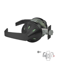 Corbin Russwin CLX3330-NVSL-V30 Privacy  x Cointurn Cylindrical Lock With Status Indicator, Indicator Outside Only, Green/Red Icons, Non-Keyed