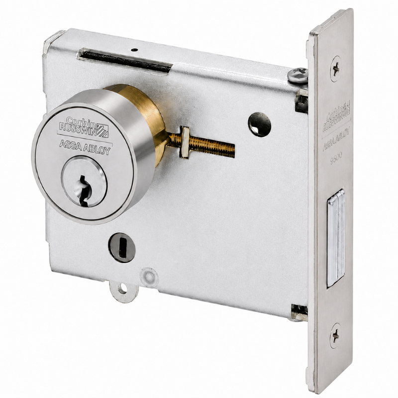 Corbin Russwin DL4113-L4-KR single cylinder mortise deadlock, satin chrome US26D with key cylinder