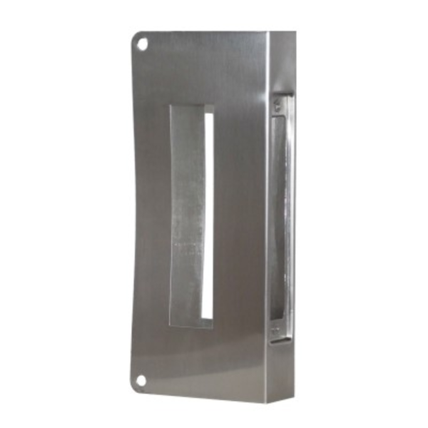Don Jo 514-S-CW stainless steel wrap around plate for mortise lock with full escutcheon trim cutout