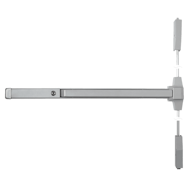 Falcon F-20-V-EO-3-689 Fire Rated 20 Series Surface Vertical Rod Exit Device, Exit Only, Less Trim, 36" Device, SP28 Aluminum Painted Finish