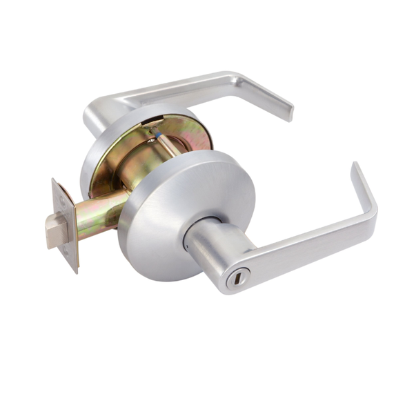 Falcon B301S-D-626 Cylindrical Lock, Bedroom/Bath Privacy Function, Non-Keyed, Dane Lever, Satin Chrome Finish