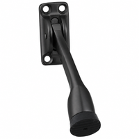 Ives FS452-4 BLK black 4" kick down door holder with rectangular base plate and rubber tip