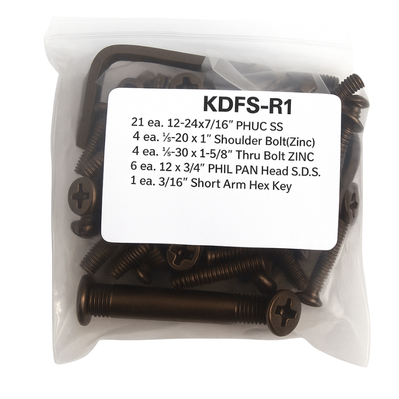 Pemko KDFS-R1 Fastener Kit, For Full Surface Continuous Hinge, Dark Bronze Aluminum