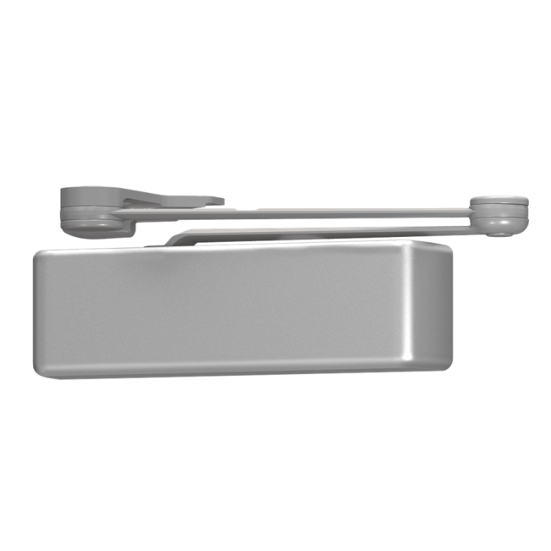 LCN 4040XP-SCUSH-689-MC surface door closer with spring Cush-N-Stop arm, metal cover, aluminum finish