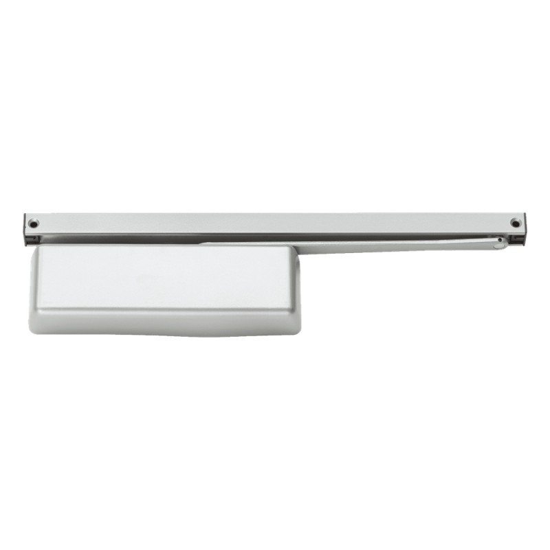 LCN 4040XPT-STD-689 track arm surface door closer, aluminum painted finish with slide track