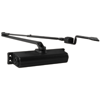 LCN 1261-H-622 surface door closer with hold open arm, no cover, black finish