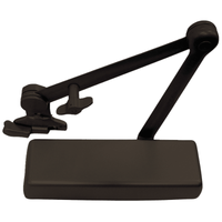 LCN 4040XP-SHCUSH-TBSRT surface door closer, dark bronze 695, with spring hold open Cush-N-Stop arm