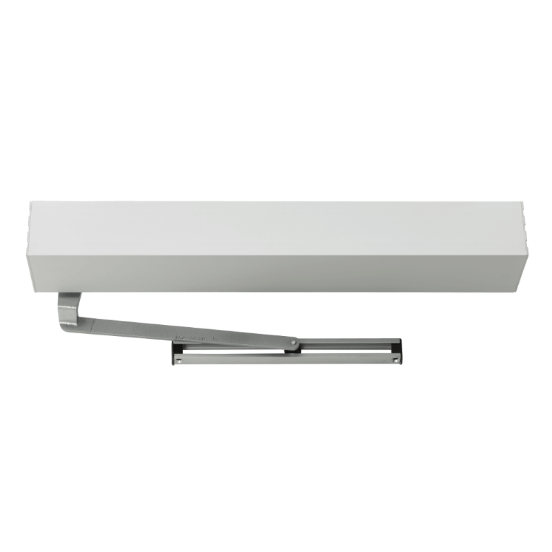 LCN 9531IQ-STD-COV-628 electromechanical swing door operator, satin aluminum cover with slide track arm
