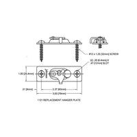 LE Johnson 1121 Hanger Bracket Door Plate Drawing