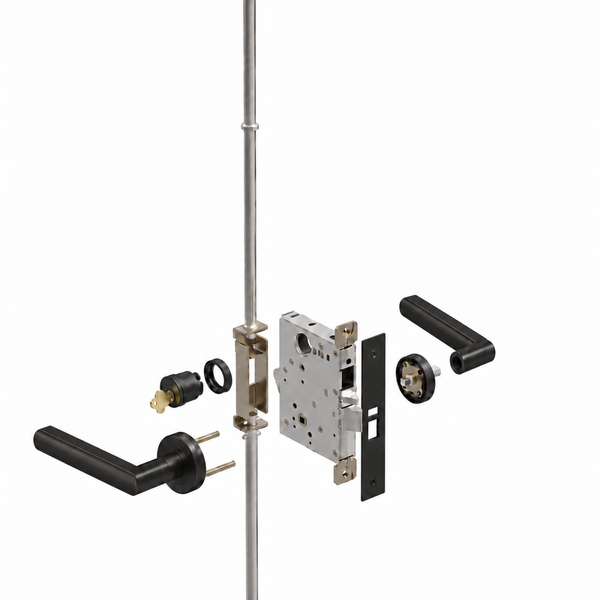 Schlage LM9350B-LAT-A-622 High Security Multi Point Mortise Lock, Office-Entry Function, SFIC Prep Less core, Black Finish