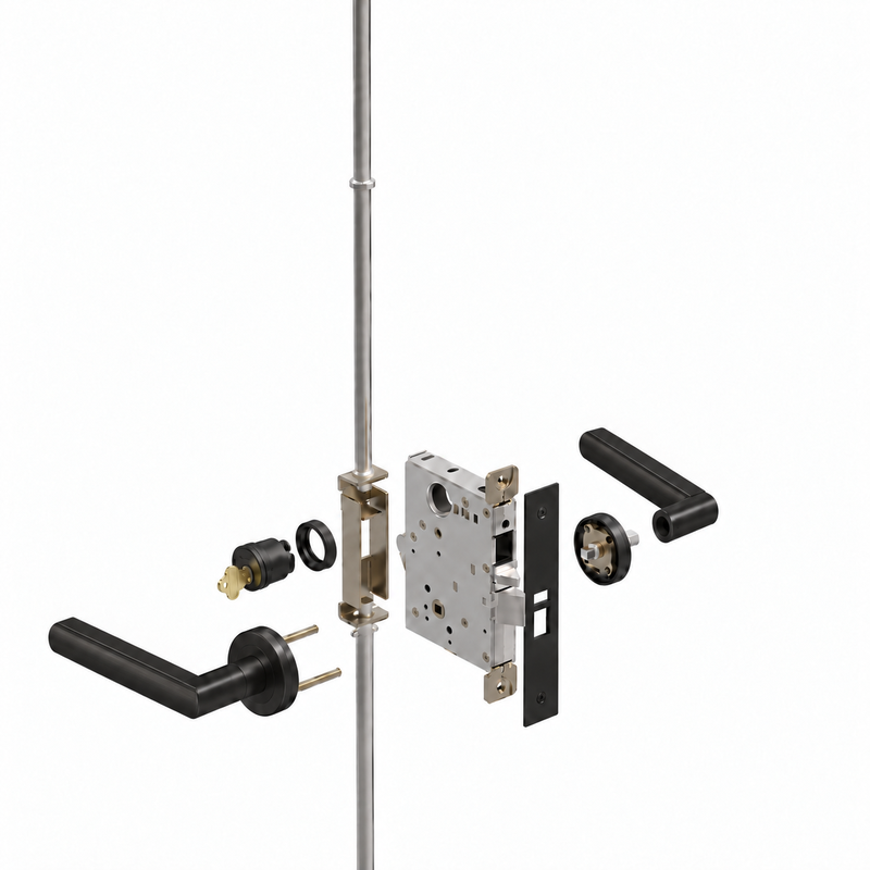 Schlage LM9350B-LAT-A-622 High Security Multi Point Mortise Lock, Office-Entry Function, SFIC Prep Less core, Black Finish