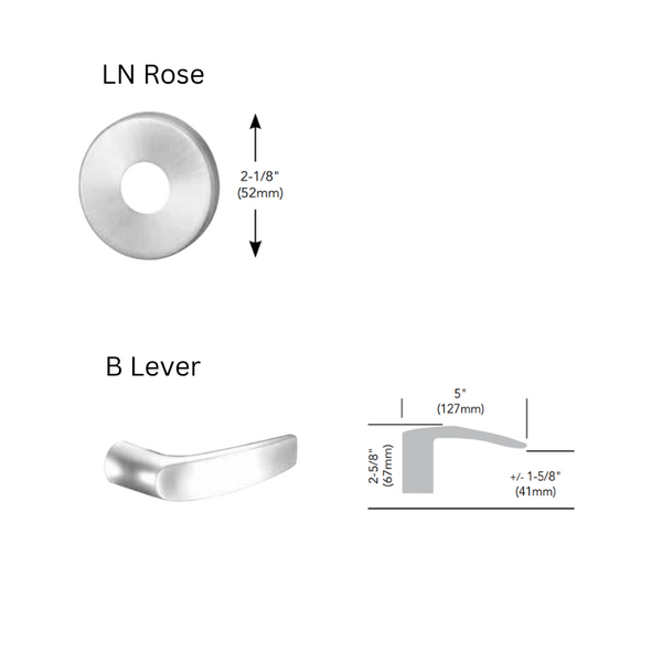 Sargent KP-8276-LNB Keypad Mortise Lock, Entry Key Override with Deadbolt, Cylinder Override, Less Cylinder, LN-Rose, B-Lever, Field Reversible