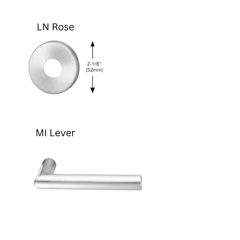 Sargent LC-8204-LNMI Storeroom or Closet Mortise Lock, MI - Lever, LN - Rose, Field Reversible, Less Cylinder