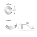 Sargent 8204-LNP-26D Storeroom or Closet Function Mortise Lock, LA Keyway, LN Rose, P Lever, Satin Chrome