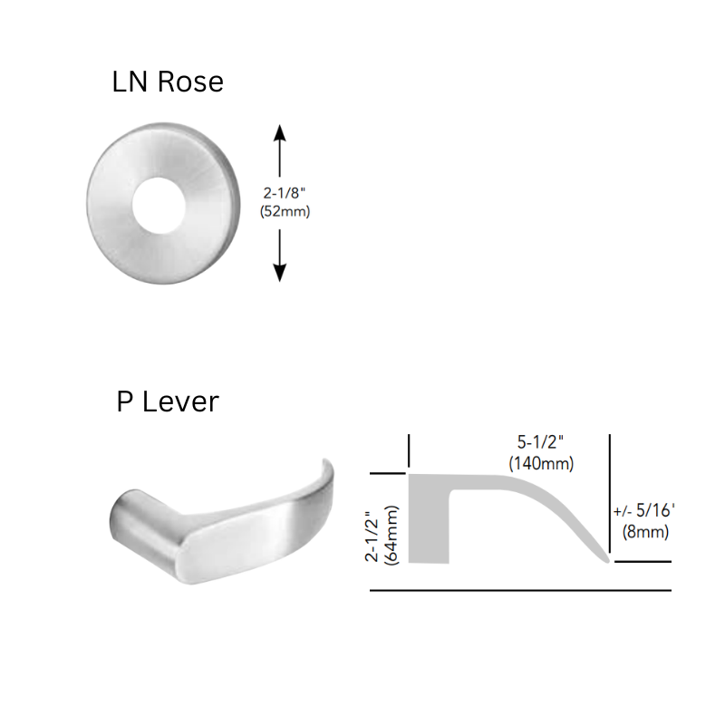 Sargent 70-8204-LNP Storeroom or Closet Mortise Lock, SFIC Prep Less Core, LN Rose, P Lever