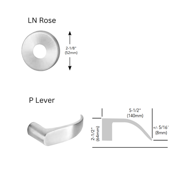 Sargent 70-8204-LNP Storeroom or Closet Mortise Lock, SFIC Prep Less Core, LN Rose, P Lever