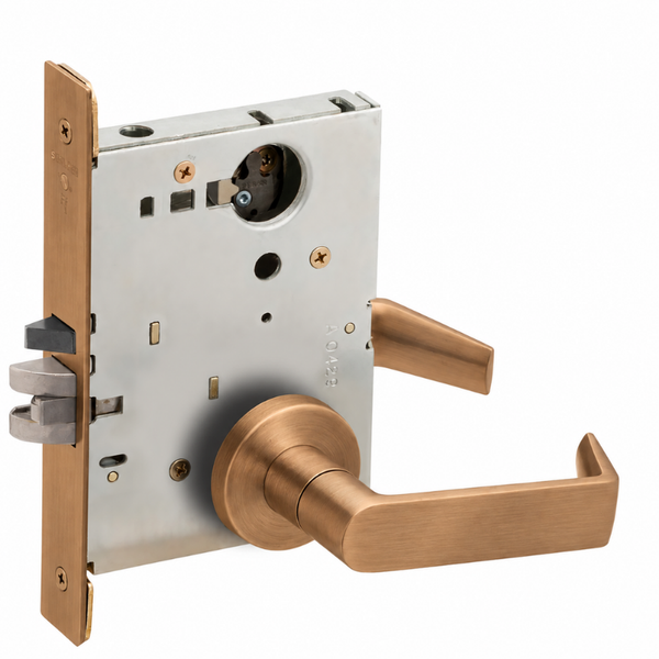 Schlage LV9056L-06B-612, Mortise Entrance Office With Auto Unlocking Lock, Vandlgard, Less Conventional Cylinder, Satin Bronze Clear Coated Finish