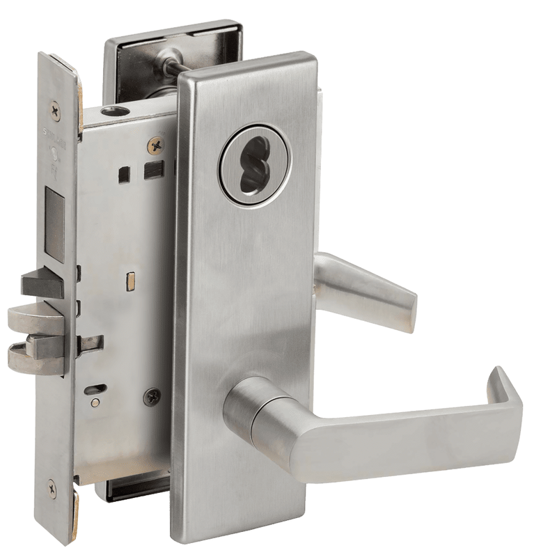 Schlage LV9453B-06N-626, Entrance Mortise Lock with Vandlgard, 06N Design, SFIC Prep, Less Core, Satin Chrome Finish
