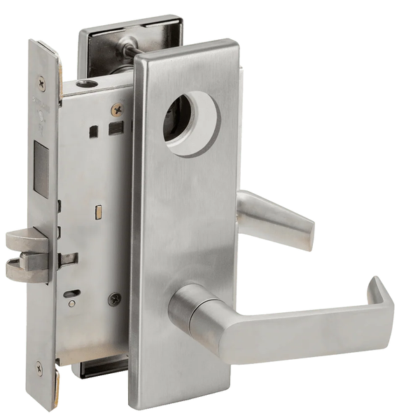 Schlage LV9456L-06N-626, Corridor With Deadbolt, Less Cylinder, Vandlgard, Satin Chrome Finish