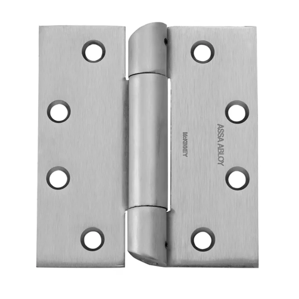 McKinney HTA786-4-1/2x4-1/2-US26D Full Mortise Heavy Weight Concealed Bearing Hinge, Hospital Tip, 626 Satin Chrome Finish
