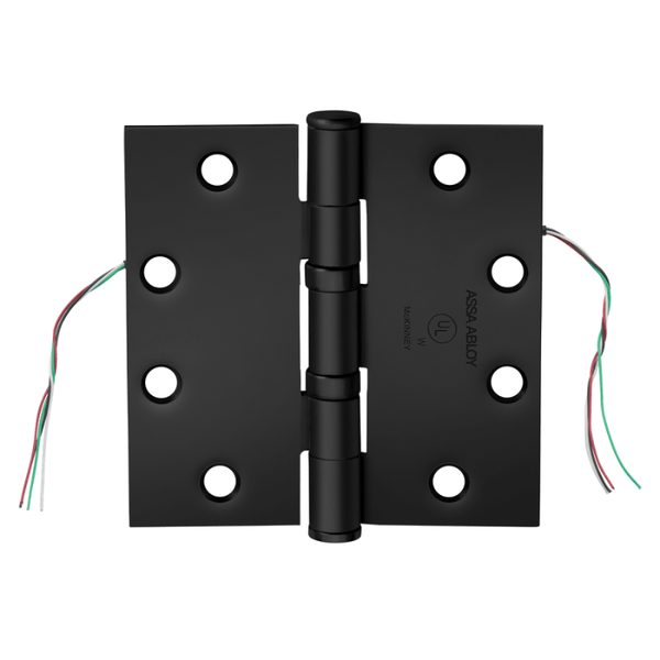 McKinney TA2714-4-1/2x4-1/2-BSP-CC8 Full Mortise Bearing Hinge, Concealed Circuit 8 wire, Black Suede Powder Coat
