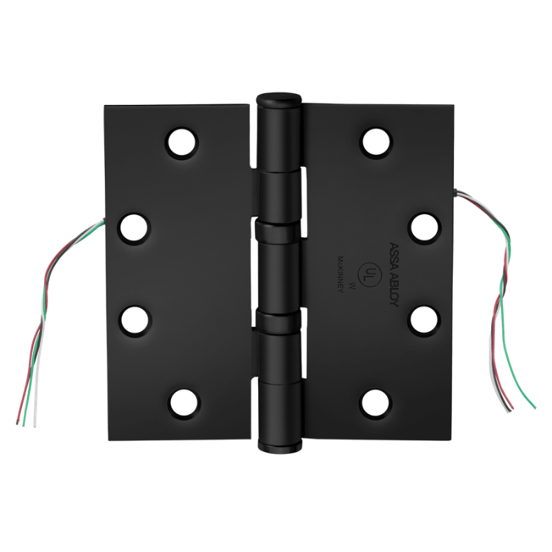 McKinney TA2714-4-1/2x4-1/2-BSP-CC8 Full Mortise Bearing Hinge, Concealed Circuit 8 wire, Black Suede Powder Coat