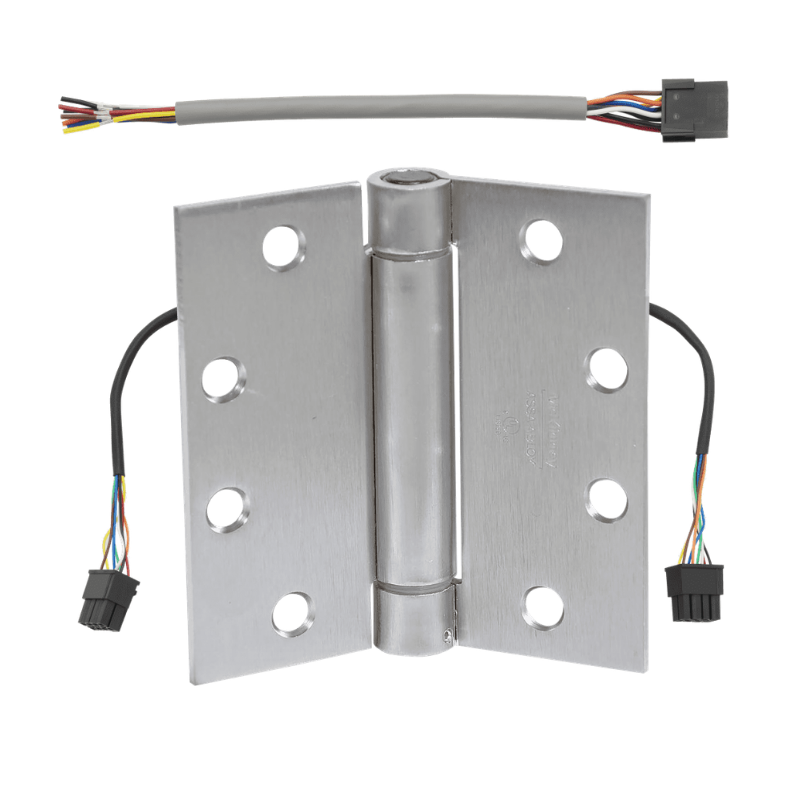McKinney TA786-5x4-1/2-US26D-CC8 Electrified Full Mortise Heavy Weight Concealed Bearing Hinge, [8] Wires With Concealed Circuit, Satin Chrome Finish
