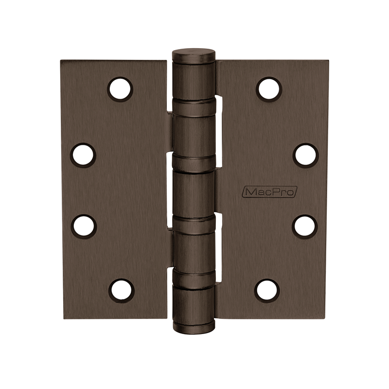 McKinney MPB99-5x4-1/2-US32D-NRP Full Mortise MacPro Heavy Weight Ball Bearing Hinge, Five Knuckle, Non Removable Pin, 630 Satin Stainless Steel Finish